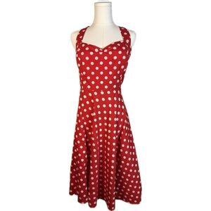 Red Polka Dot Halter Dress